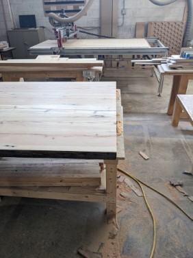 table top with edges cut flush